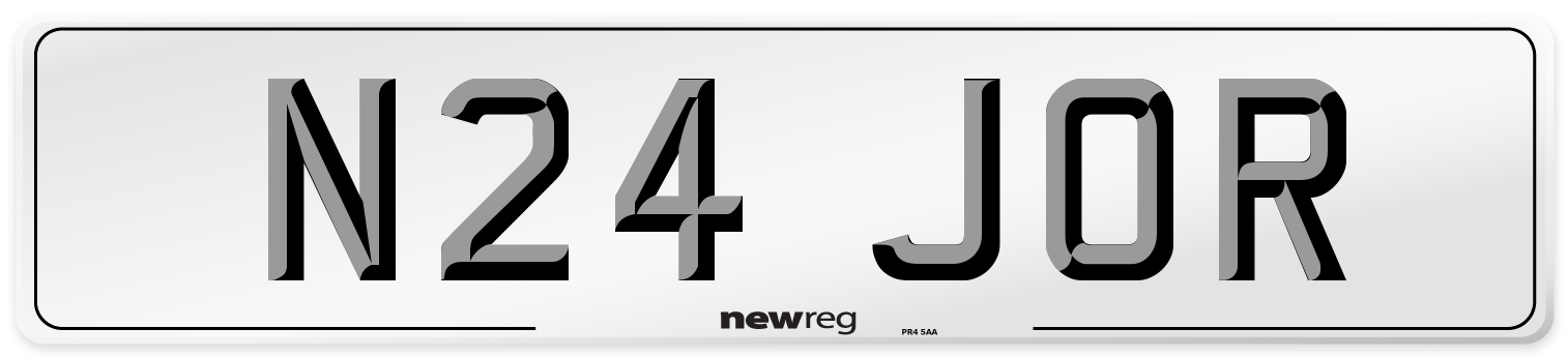 N24 JOR Number Plate from New Reg